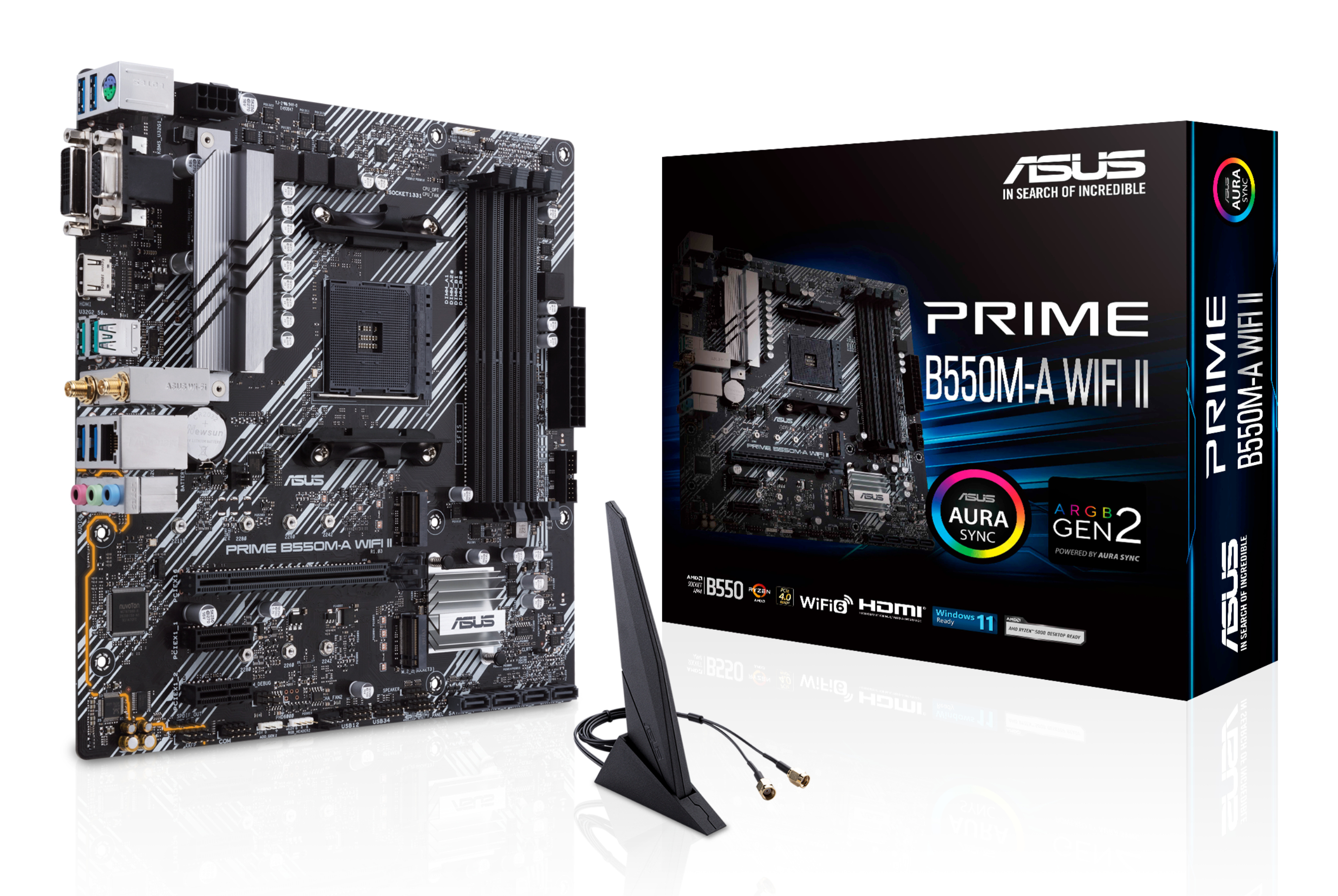 ASUS PRIME B550MA WIFI II AM4 mATX MB 4xDDR4 2xM2 4XSATA