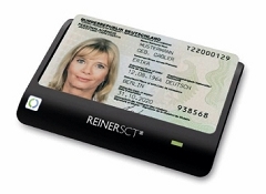 REINERSCT cyberJack RFID basis Chipkartenleser fuer den neuen Personalausweis nPA BSI zertifiziert