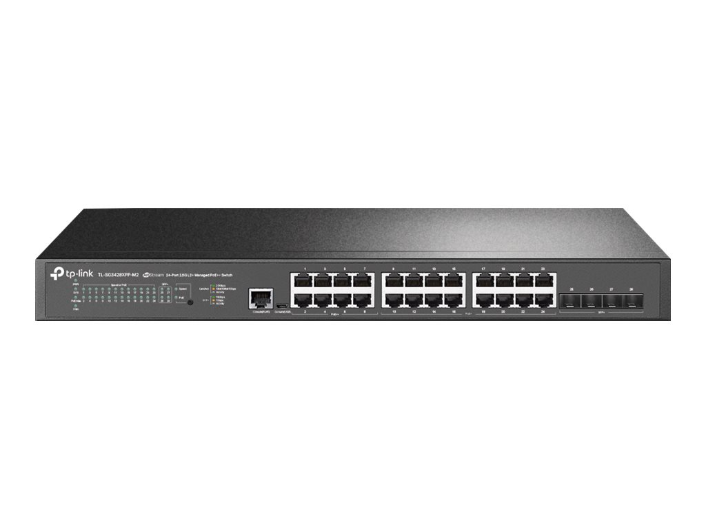 TP-LINK SG3428XPP-M2 JetStream 24Port 2.5GBASE-T and 4-Port 10GE SFP+ L2+ Managed Switch with 16-Port PoE+ and 8-Port TP-LINK SG3428XPP-M2 JetStream 24Port 2.5GBASE-T and 4-Port 10GE SFP+ L2+ Managed Switch with 16-Port PoE+ and 8-Port