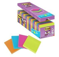21 + 3 GRATIS: Post-itÂ® Super Sticky Notes Haftnotizen farbsortiert, 21 BlÃ¶cke + GRATIS 3 BlÃ¶cke