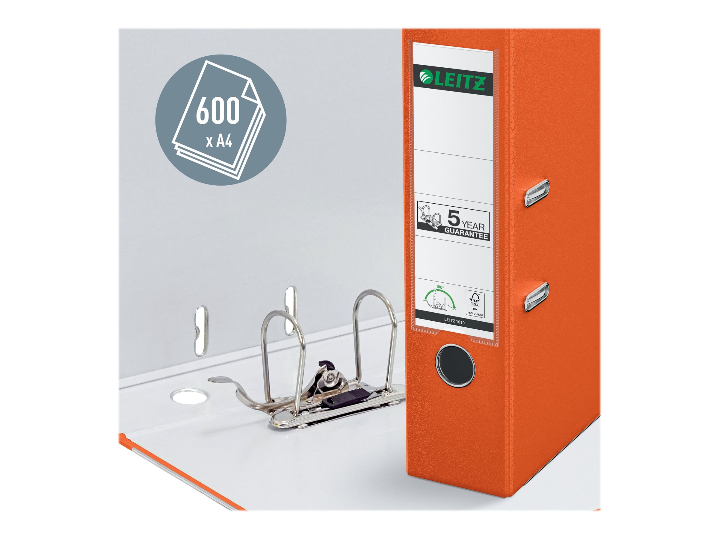 LEITZ 1010 Ordner orange Kunststoff 8,0 cm DIN A4
