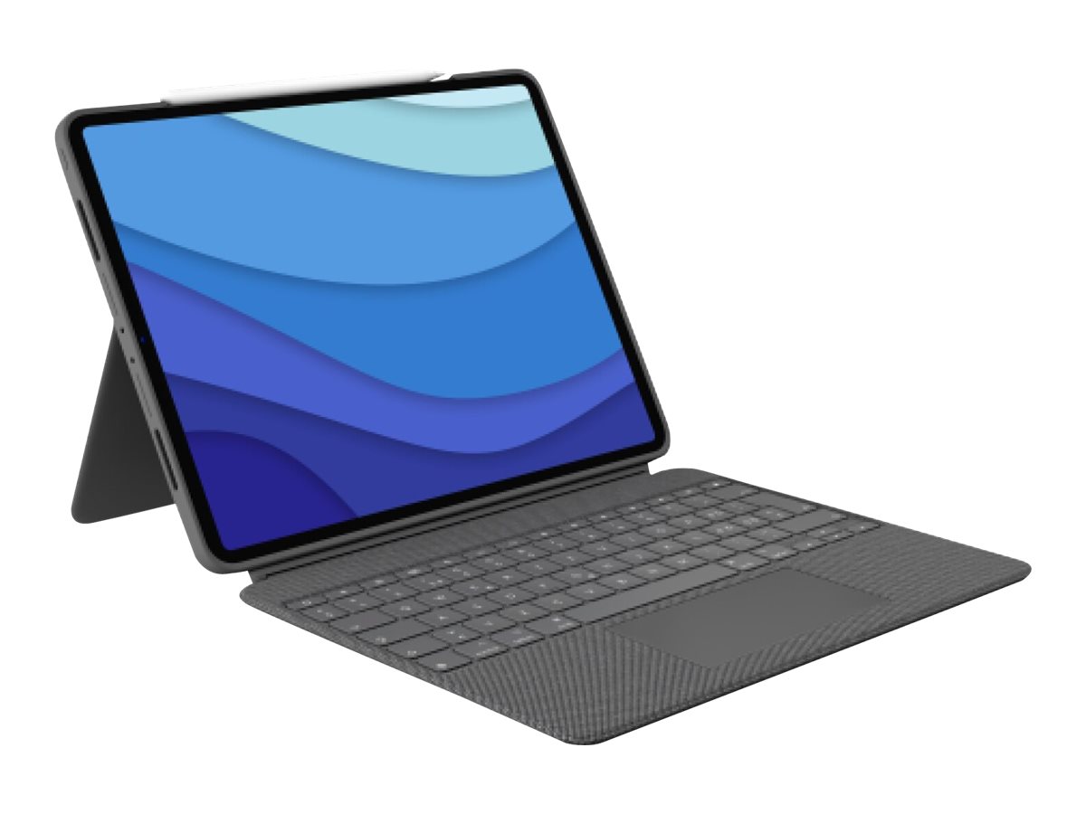 Logitech Combo Touch Tastatur-Case fuer iPad Pro 12,9" (5.+6. Gen) - oxford grau