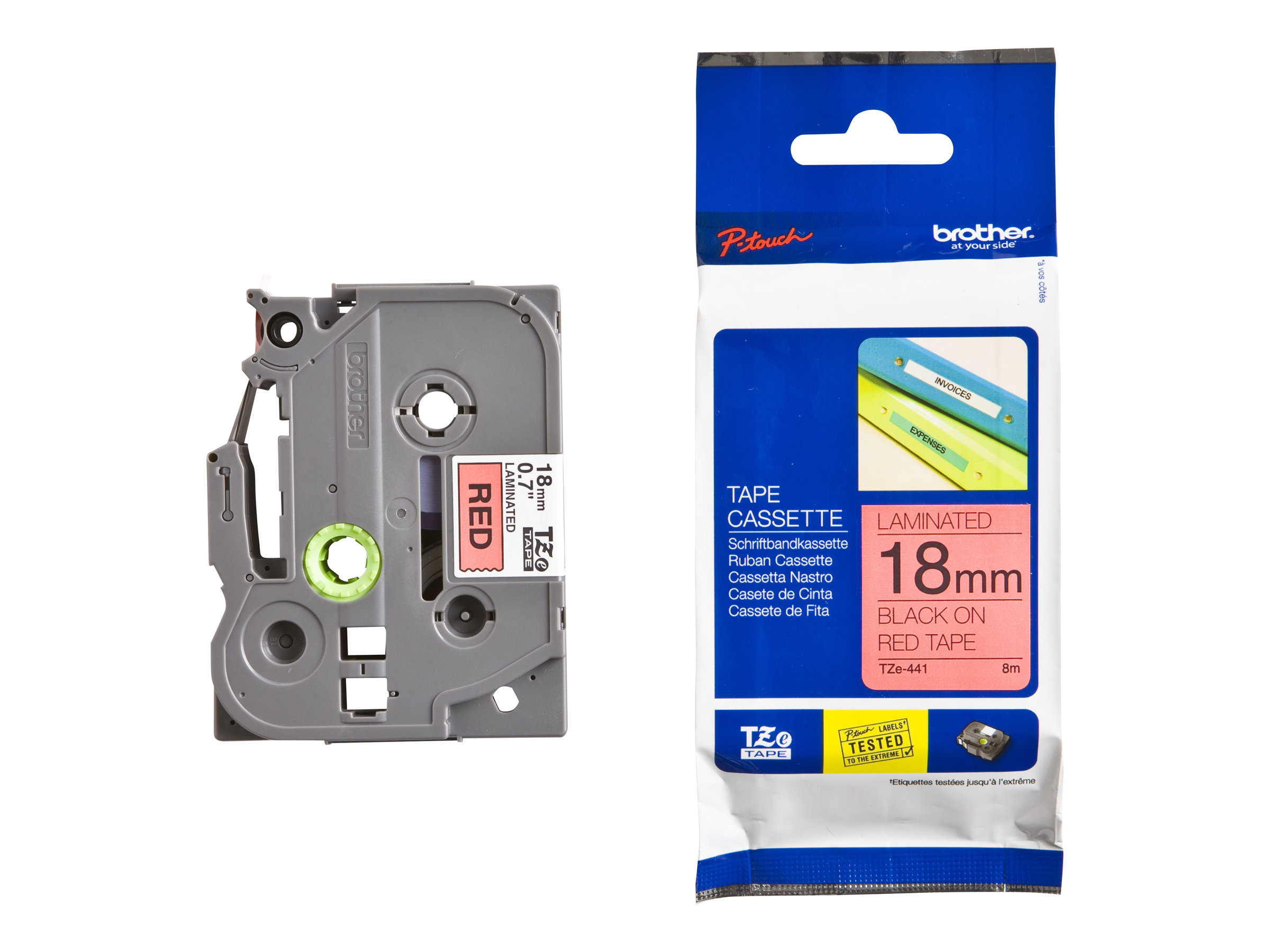 TZE441 BROTHER PT Schriftband 18mm rot