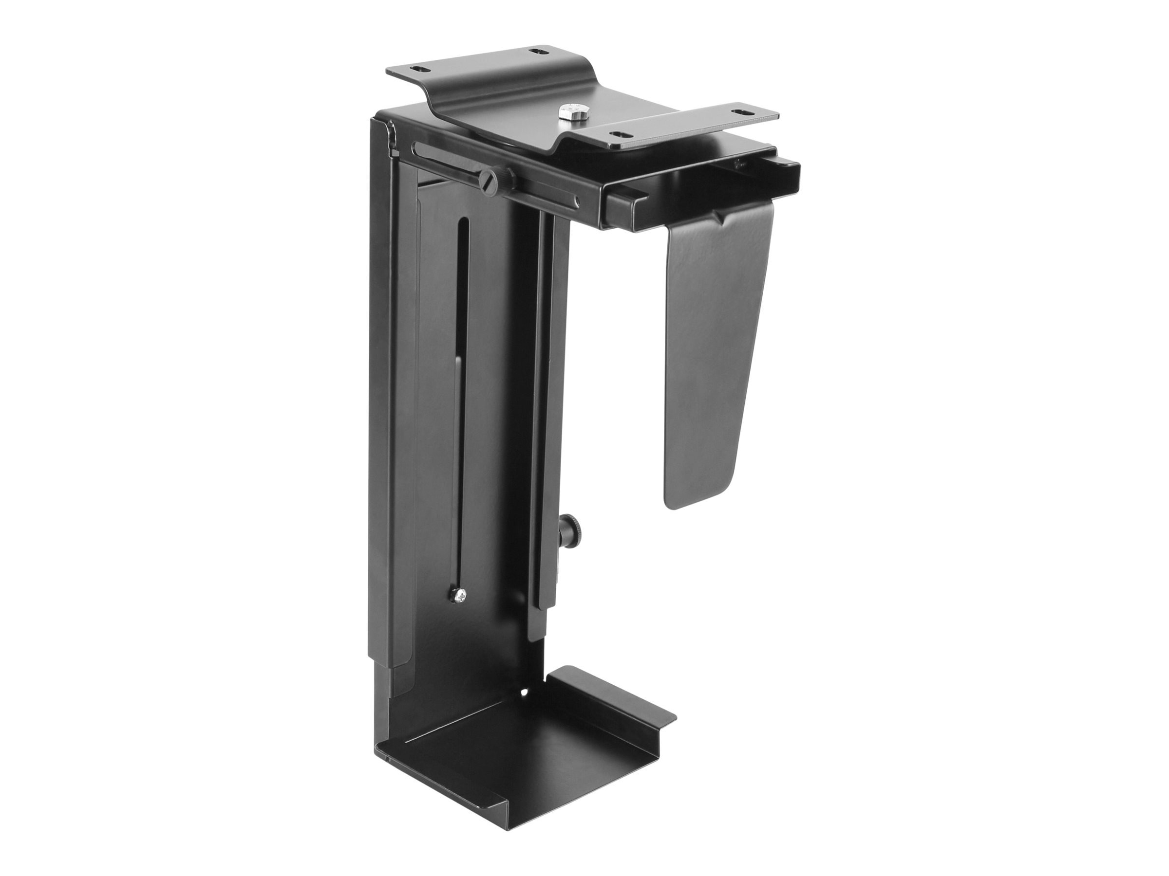 TECHLY PC/CPU Halterung schwarz 360 Grad drehbar Hoehe einstellbar 300-533mm Breite einstellbar 88-203mm