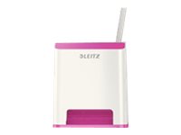 LEITZ Stiftehalter WOW Duo Colour perlweiss/pink Polystyrol 2 Faecher 9,0 x 10,1 x 10,0 cm