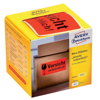 AVERY Zweckform Warnetiketten 7211 rot Vorsicht zerbrechlich 100,0 x 50,0 mm, 1 Etiketten 