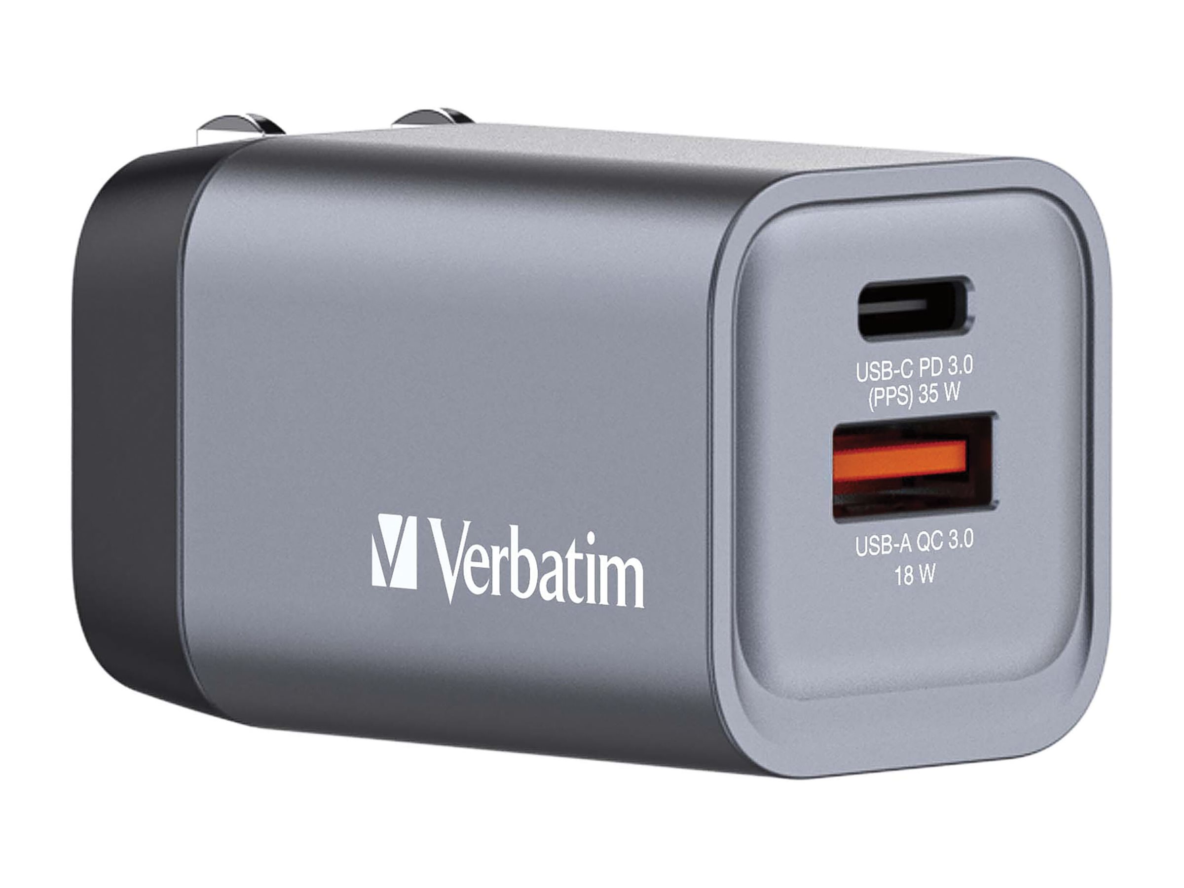 Verbatim USB-C Ladegeraet 35W 2 Port USB-C/USB-A