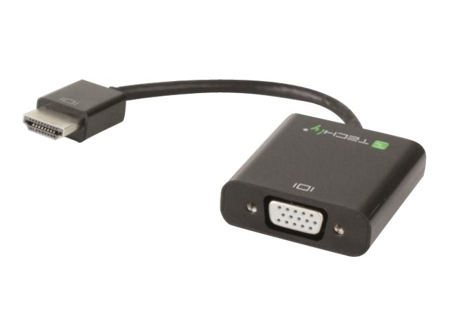 TECHLY HDMI auf VGA Konverter mit Audio und Micro USB HDMI Stecker auf VGA Buchse schwarz im hochwertigen Polybag TECHLY HDMI auf VGA Konverter mit Audio und Micro USB HDMI Stecker auf VGA Buchse schwarz im hochwertigen Polybag