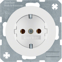 Berker Steckdose SCHUKO 47432089 polarweiss glänzend Berker Steckdose SCHUKO 47432089 polarweiss glänzend