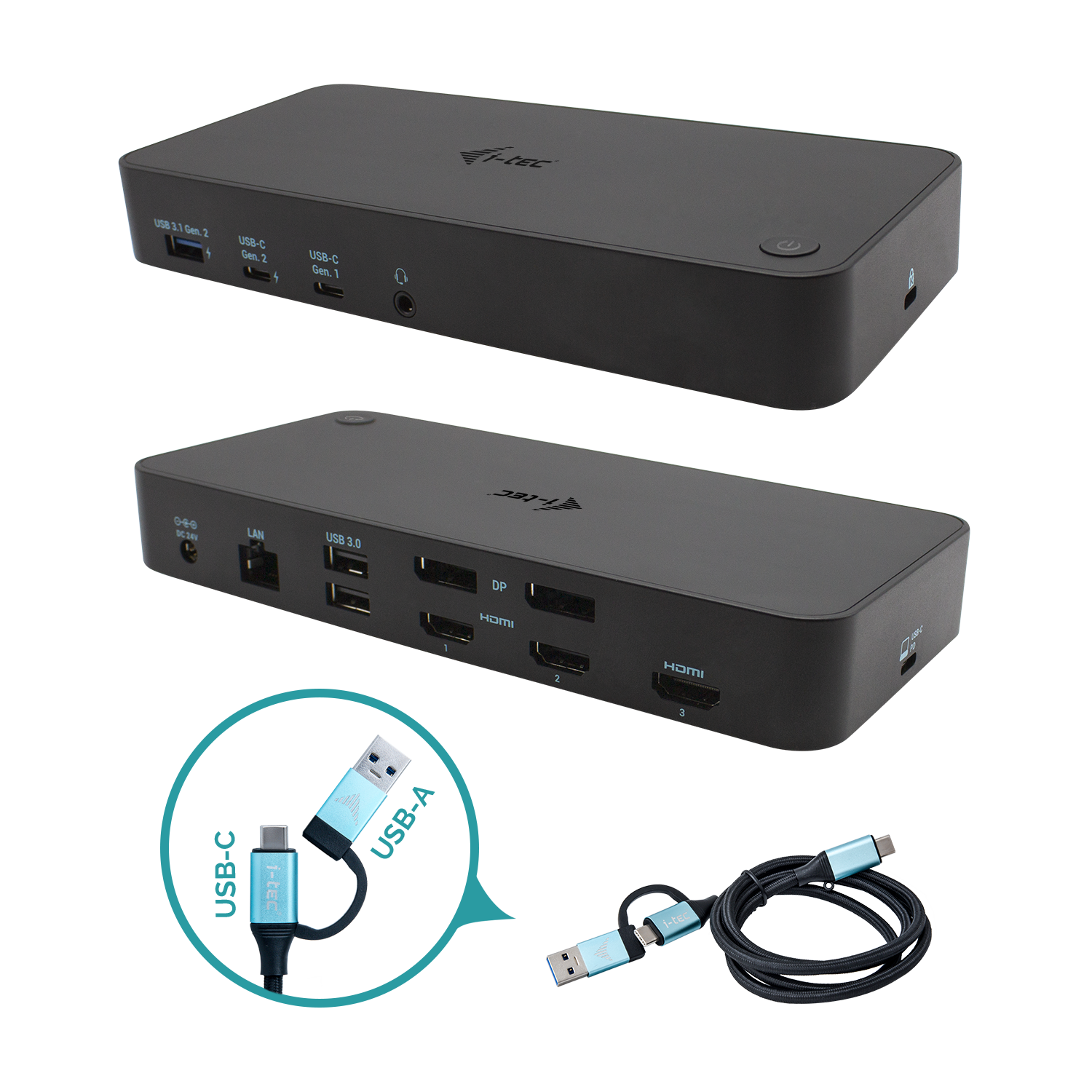 ITEC USB 30USBCThunderbolt 3x 4K Docking Station 3xHDMI 2xDP GLAN 2xUSBC 2xUSB 30 35mm Combo AudioMic PD 100W
