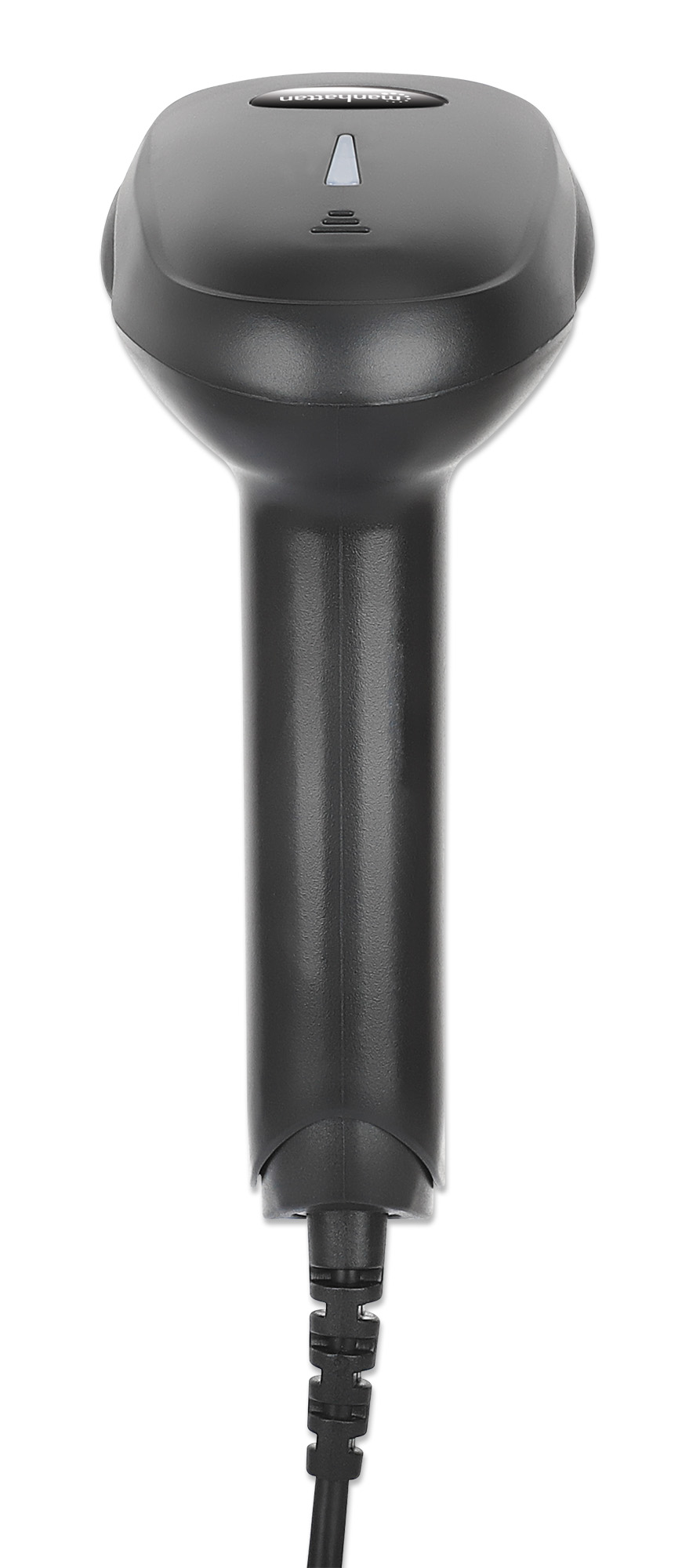 MANHATTAN 2D LEDBarcodescanner 320 mm Scanreichweite integriertes 1,4 m USBAKabel 100 ScansSekunde 100K Lux Handscanner schwarz