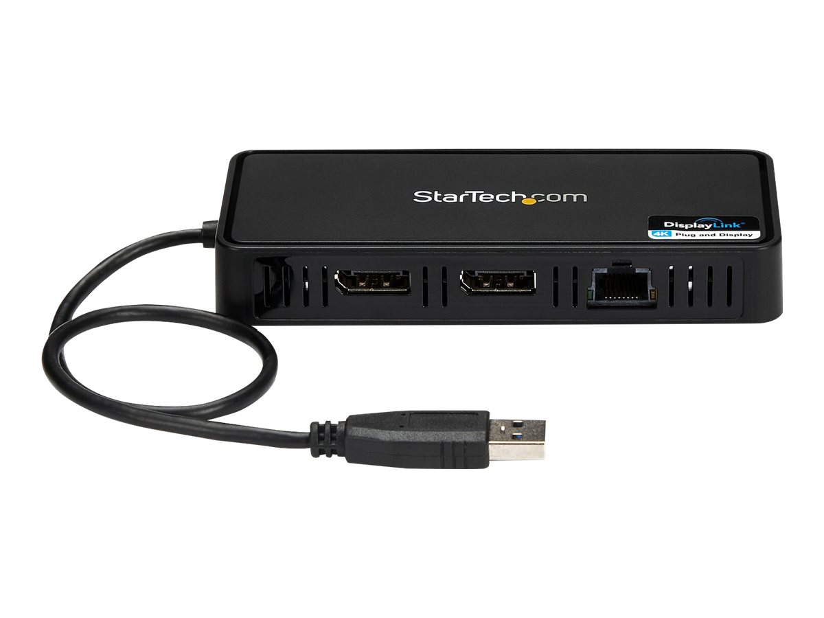 STARTECH.COM USB to Dual DisplayPort - Mini Dock - Mac and Win - Dual 4K 60Hz - GbE - DisplayPort Hub - Dual Monitor Docking Station STARTECH.COM USB to Dual DisplayPort - Mini Dock - Mac and Win - Dual 4K 60Hz - GbE - DisplayPort Hub - Dual Monitor Docking Station