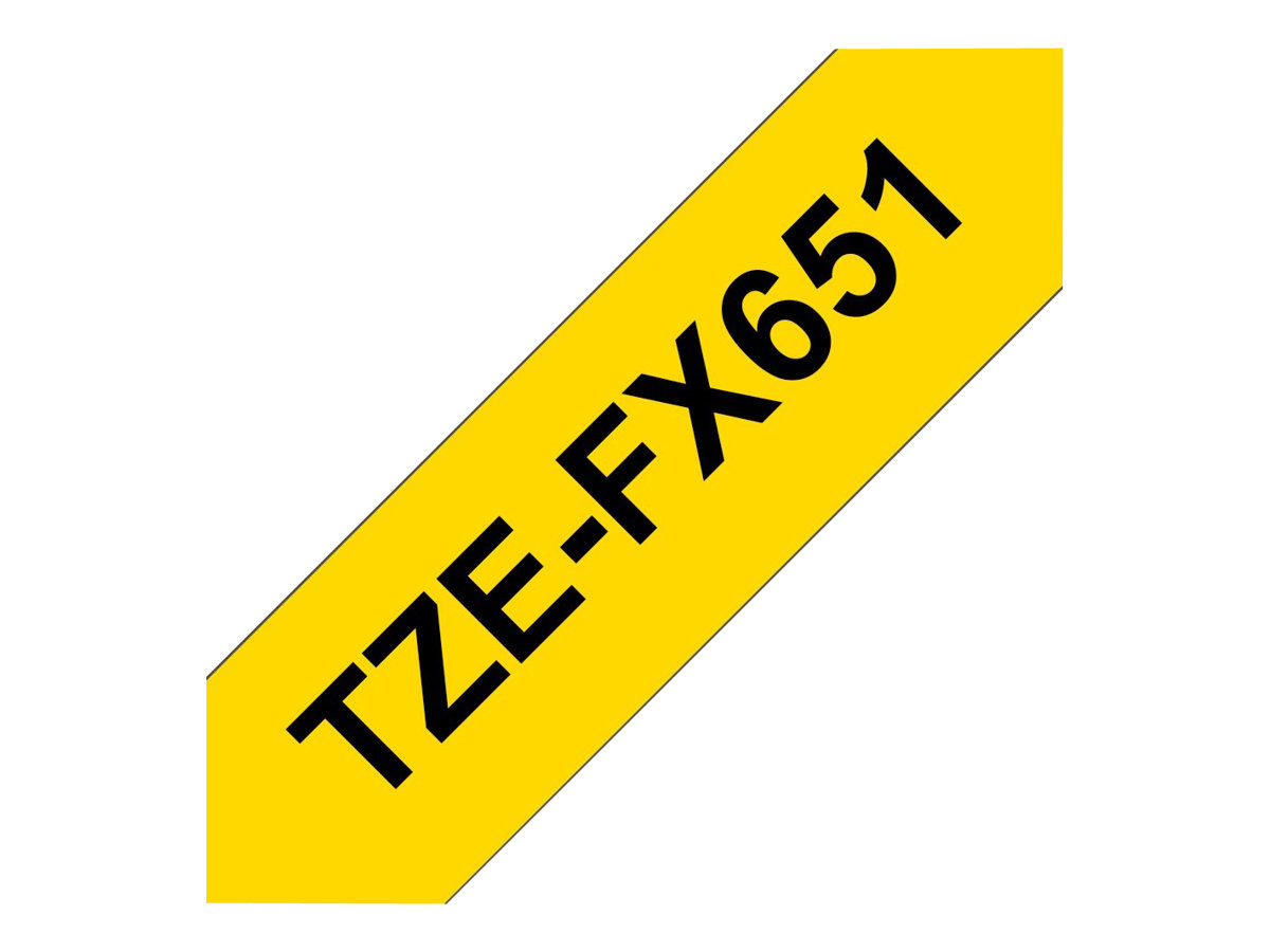 Schriftbandkassette Brother 24mm gelb/schwarz    TZEFX651