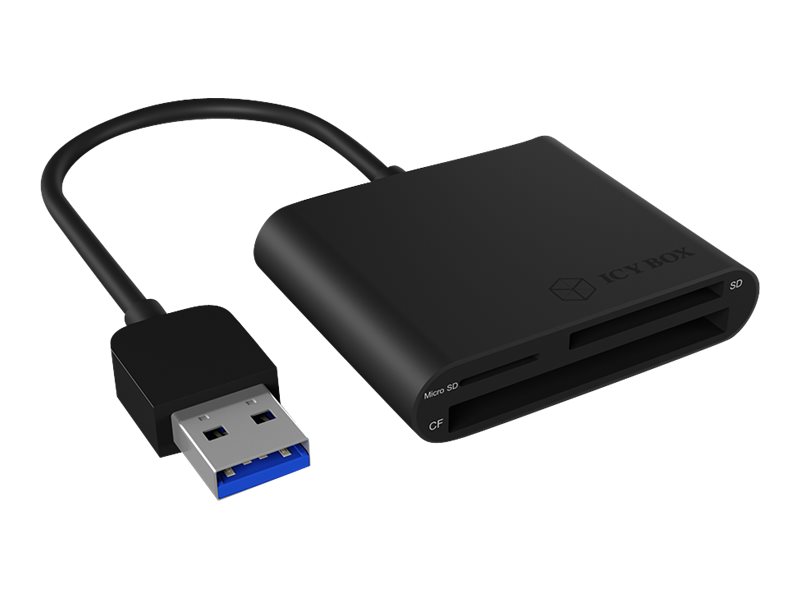 ICY BOX IB-CR301-U3 USB 3.0 externer Multi-Kartenleser mit bis zu 5 Gbits 1x CF 1x SD 1x microSD