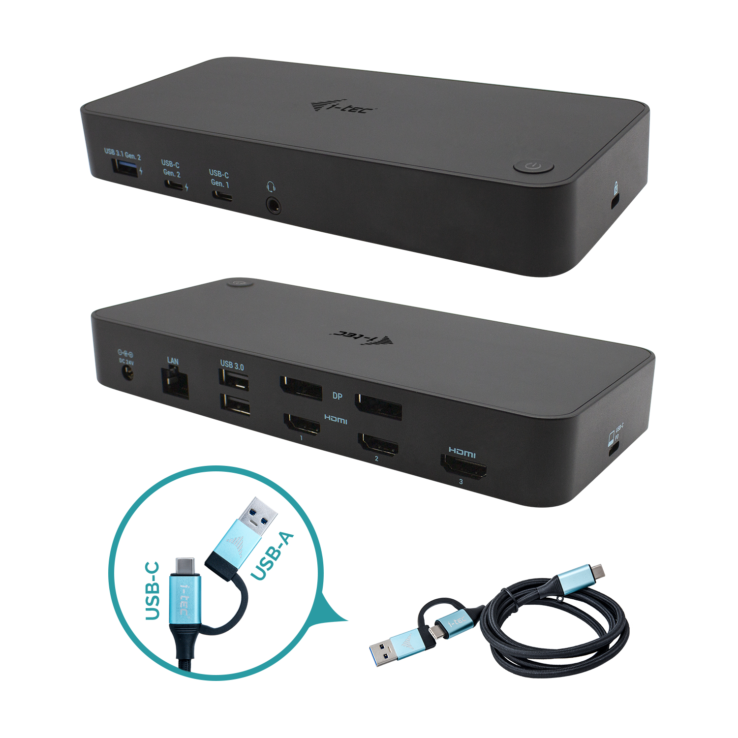 ITEC USB 30USBCThunderbolt 3x 4K Docking Station 3xHDMI 2xDP GLAN 2xUSBC 2xUSB 30 35mm Combo AudioMic PD 100W