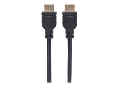 MANHATTAN HDMI-Kabel mit Ethernet-Kanal CL3-zertifiziert zur Wandinstallation HEC ARC 3D 4K60Hz Stecker/Stecker geschirmt schwarz 5m
