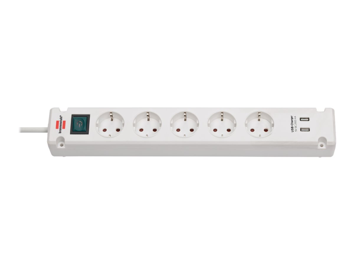 brennenstuhl Bremounta USB-A 5-fach Steckdosenleiste mit Schalter 3,0 m weià mit USB-Buchse brennenstuhl Bremounta USB-A 5-fach Steckdosenleiste mit Schalter 3,0 m weià mit USB-Buchse