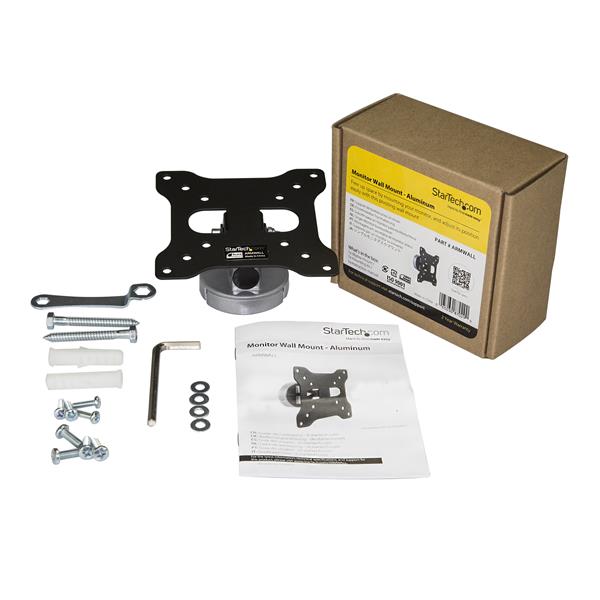 STARTECHCOM Wall Mount Monitor Arm Aluminum Supports 13in to 27in Monitors VESA Mount TV Wall Mount TV Mount