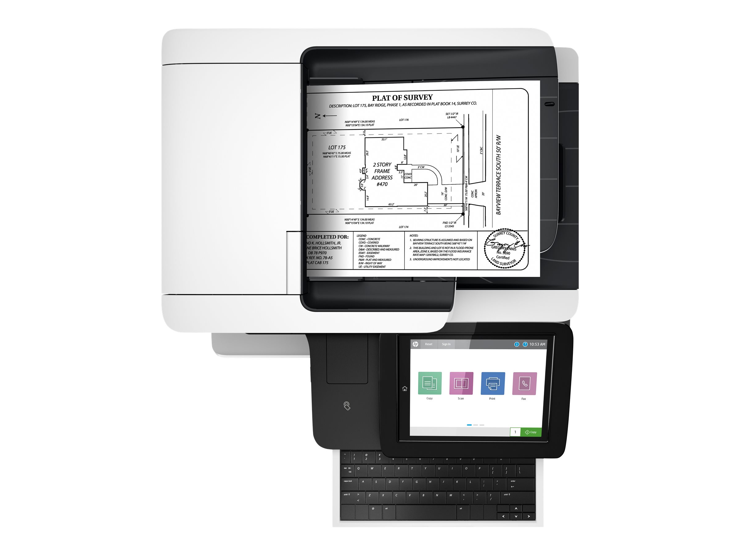 HP LaserJet Enterprise Flow MFP M528z MFP Mono B/W laser A4 210x297mm A4 43ppm 650 sheets USB 2.0 LAN Wi-Fi NFC USB