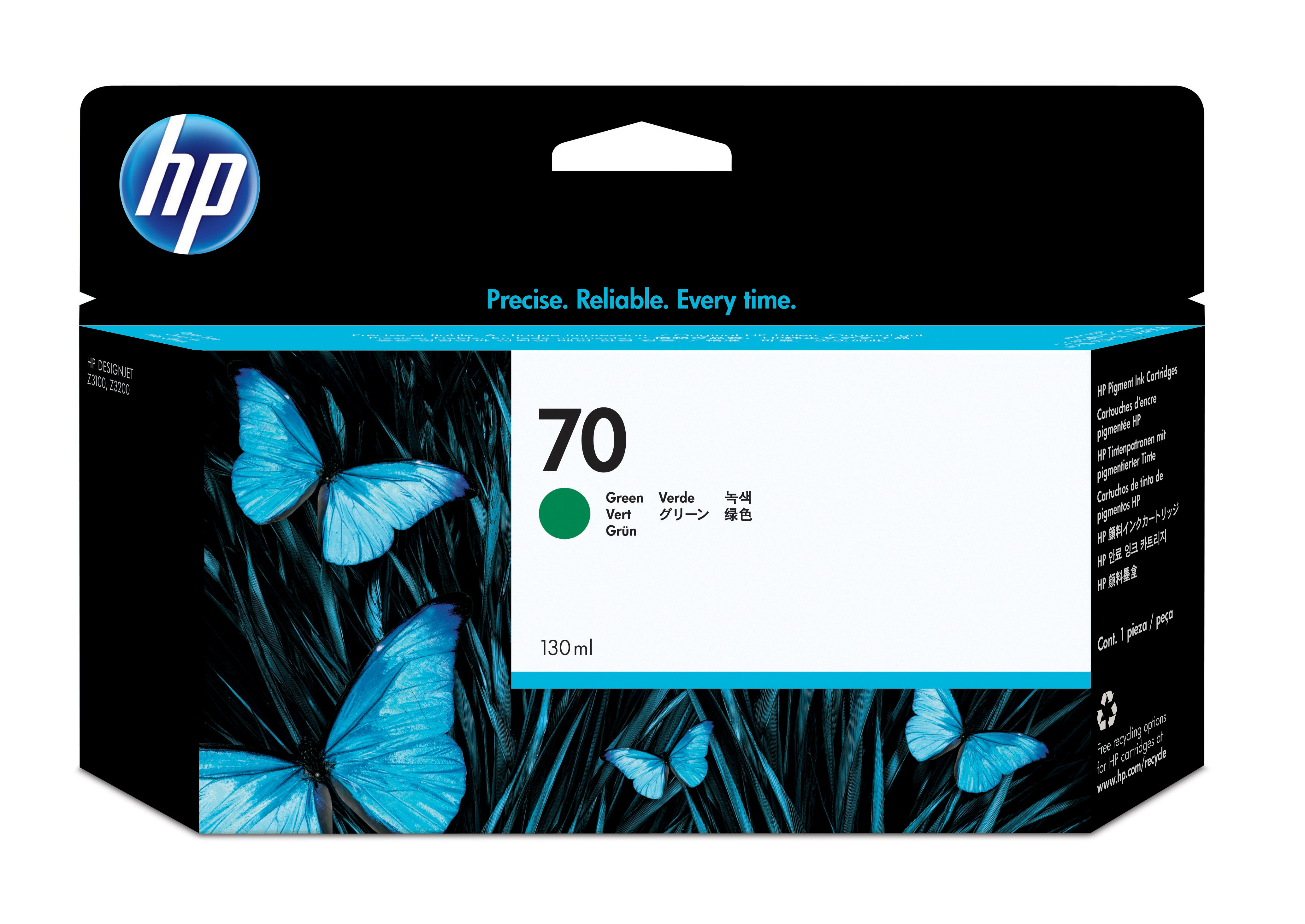 HP 70 original Ink cartridge C9457A green standard capacity 130ml 1pack with Vivera Ink cartridge