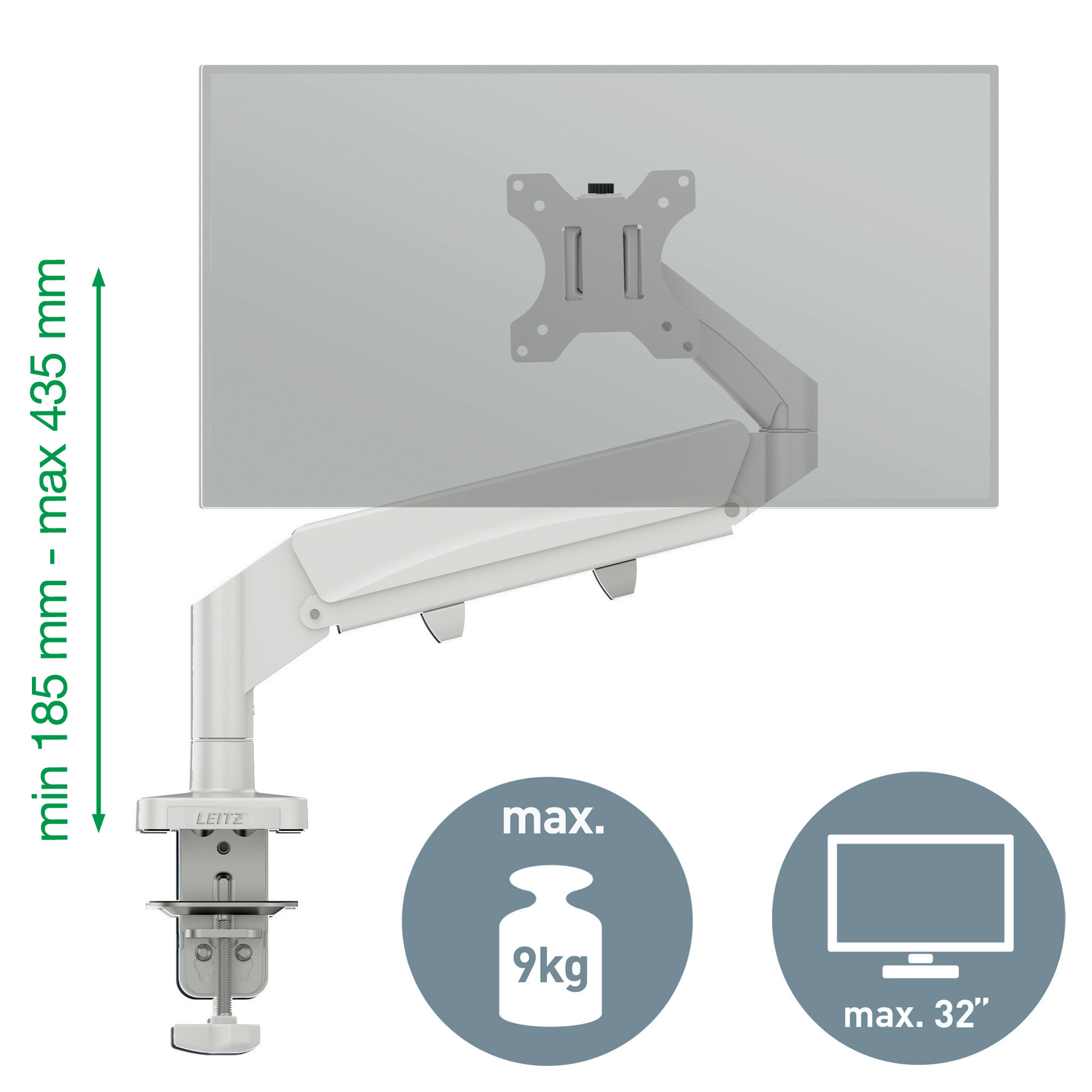 Esselte Leitz Monitor-Halterung Ergo 64890085 lichtgrau