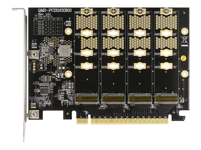 Delock PCI Express x16 Karte zu 4 x intern NVMe M.2 Key M - Bifurcation