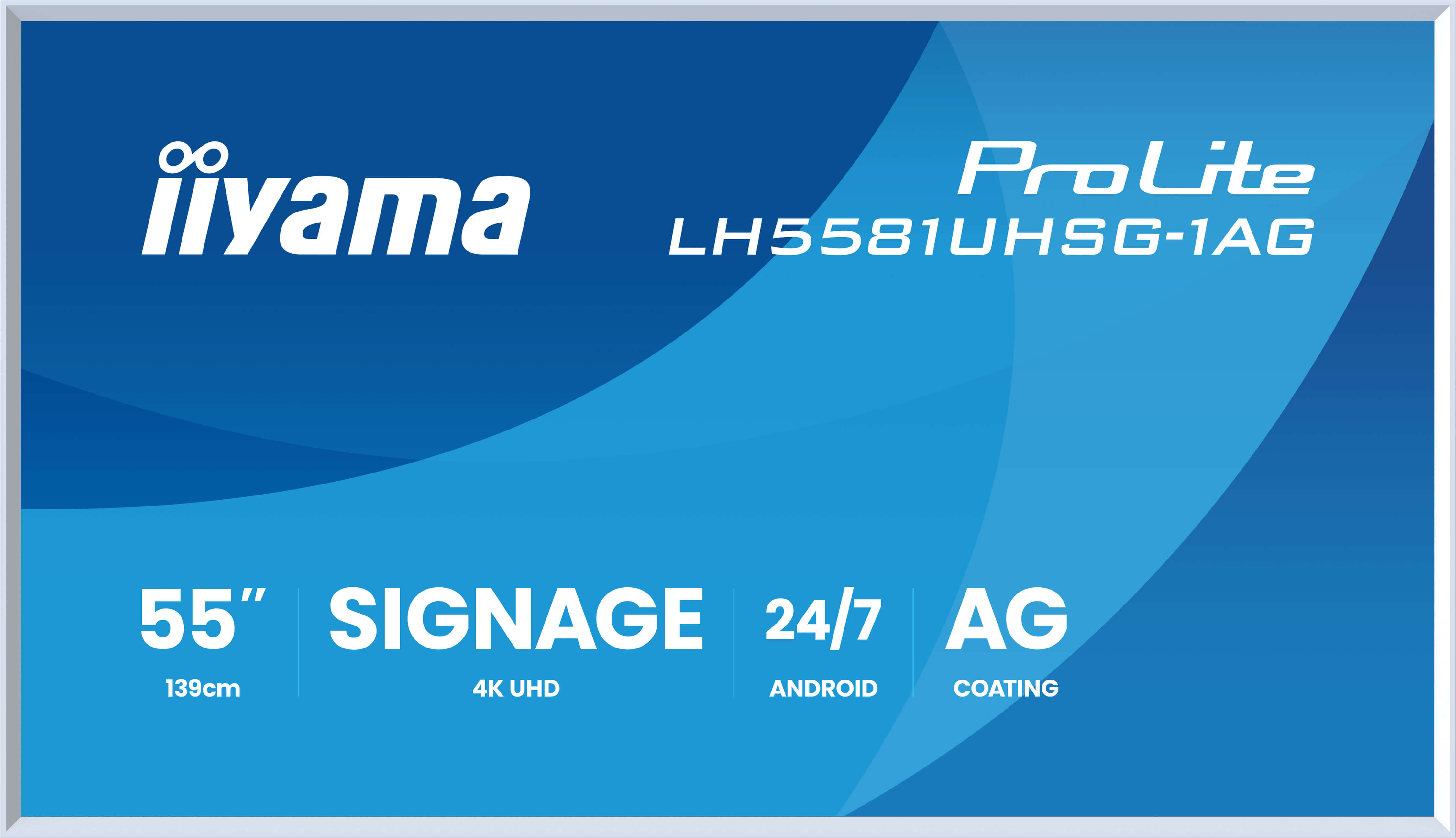 IIYAMA LH5581UHSG1AG 139,7cm 55Zoll Gallery Line removable frame 3840x2160 UHD VA ELED 2xHDMI 1xUSBC 2xUSB 20 Android 14