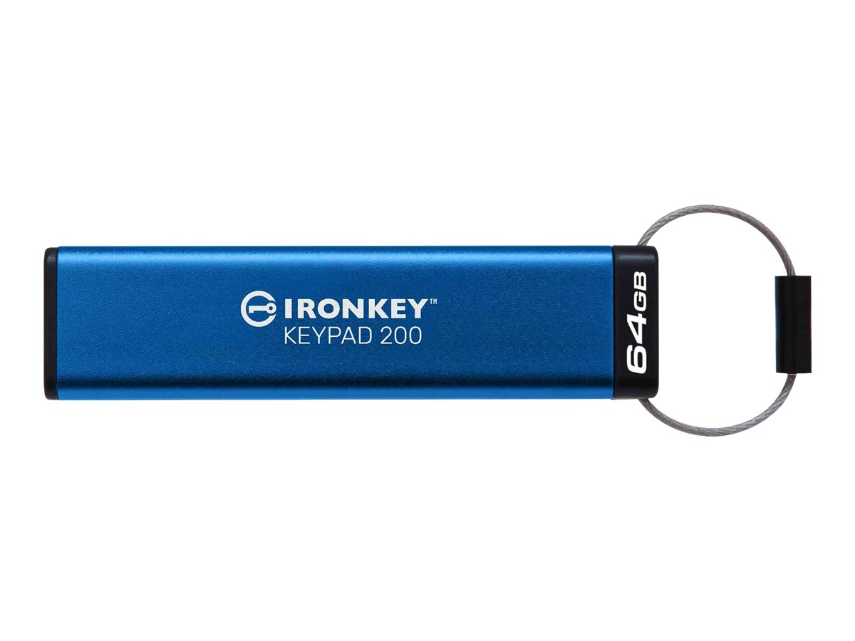 KINGSTON 64GB IronKey Keypad 200 FIPS 140-3 Lvl 3 Pending AES-256 Encrypted