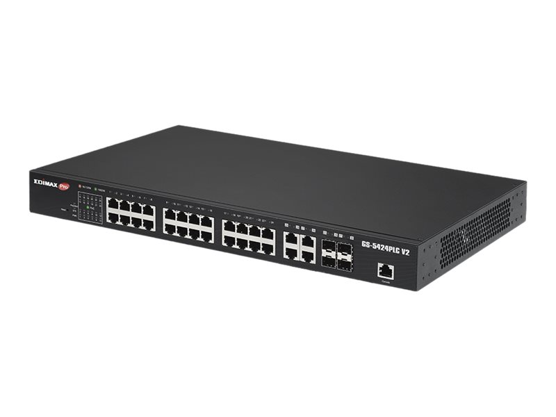 Edimax Pro GS-5424PLC V2 28 Port POE+Gigabit Switch +4 xSFP 19" Edimax Pro GS-5424PLC V2 28 Port POE+Gigabit Switch +4 xSFP 19"