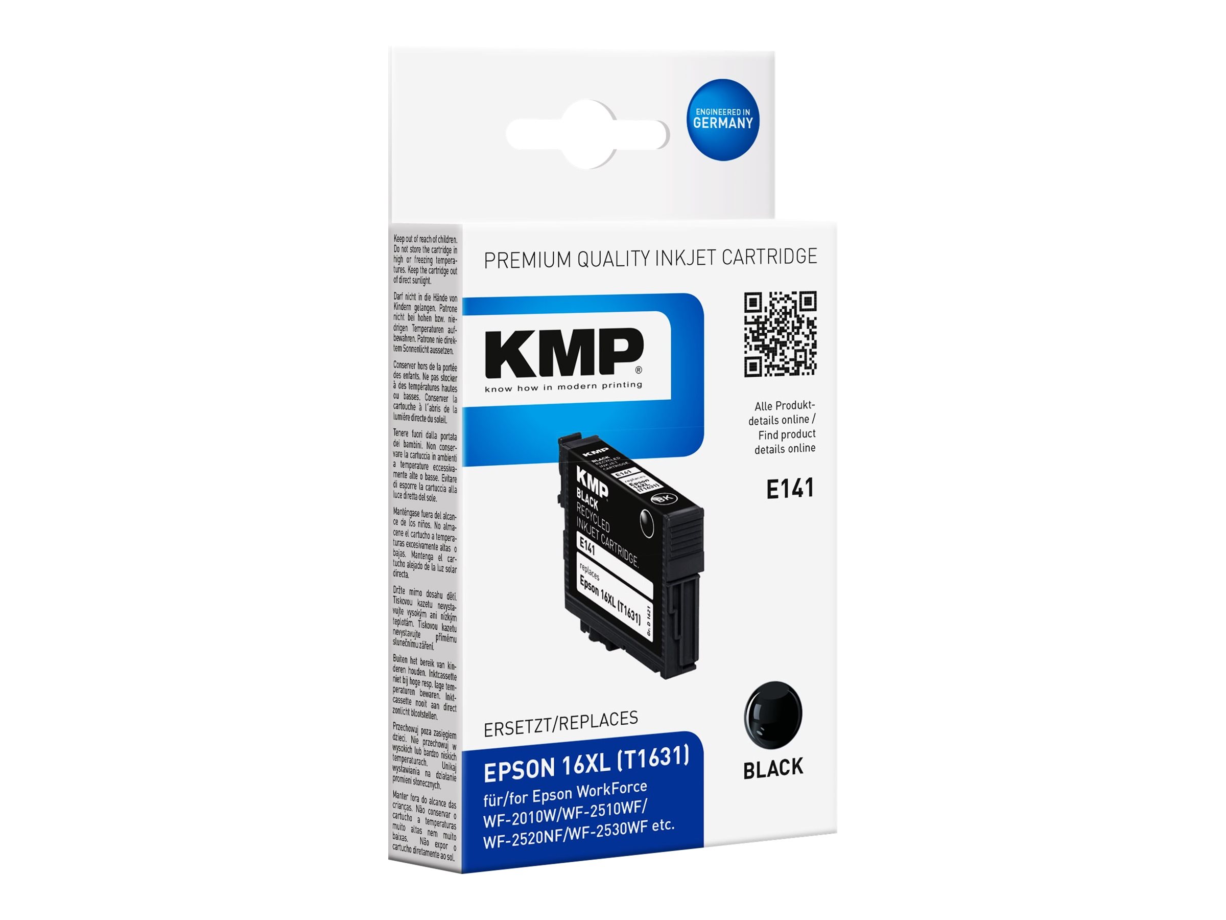 KMP E141 schwarz Druckerpatrone kompatibel zu EPSON 16XL / T1631XL KMP E141 schwarz Druckerpatrone kompatibel zu EPSON 16XL / T1631XL