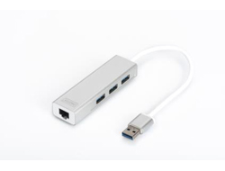 DIGITUS USB 3.0 3-Port Hub & Gigabit LAN-Adapter