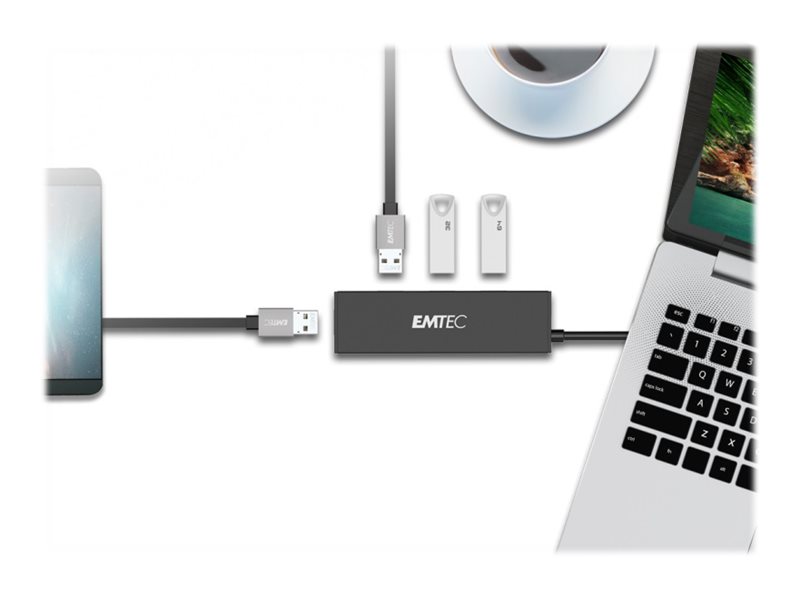 EMTEC USB-Hub T620A Type-A Classic 4-fach schwarz