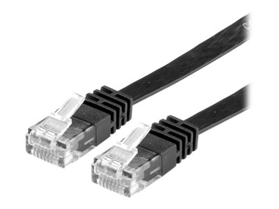 VALUE Patchkabel Kat.6A Class EA UTP schwarz 0,5m extra-flach
