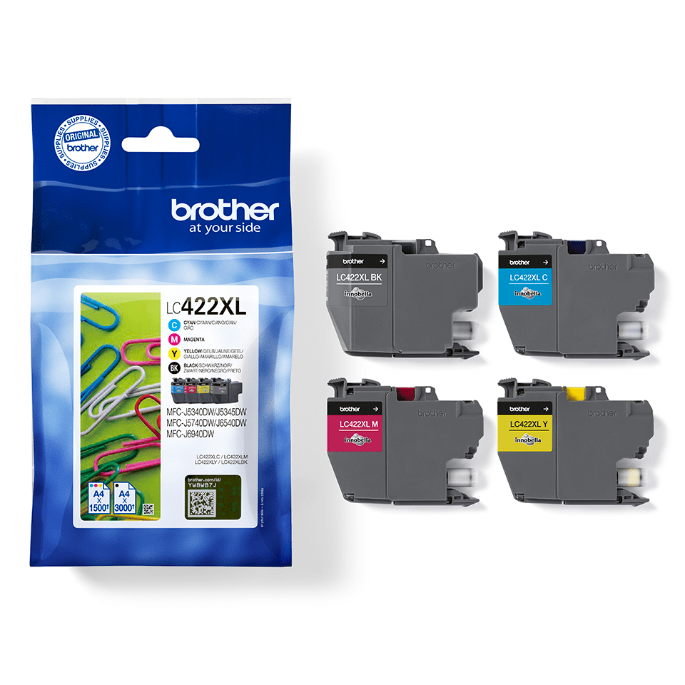 brother LC422XLVAL schwarz, cyan, magenta, gelb Druckerpatronen, 4erSet