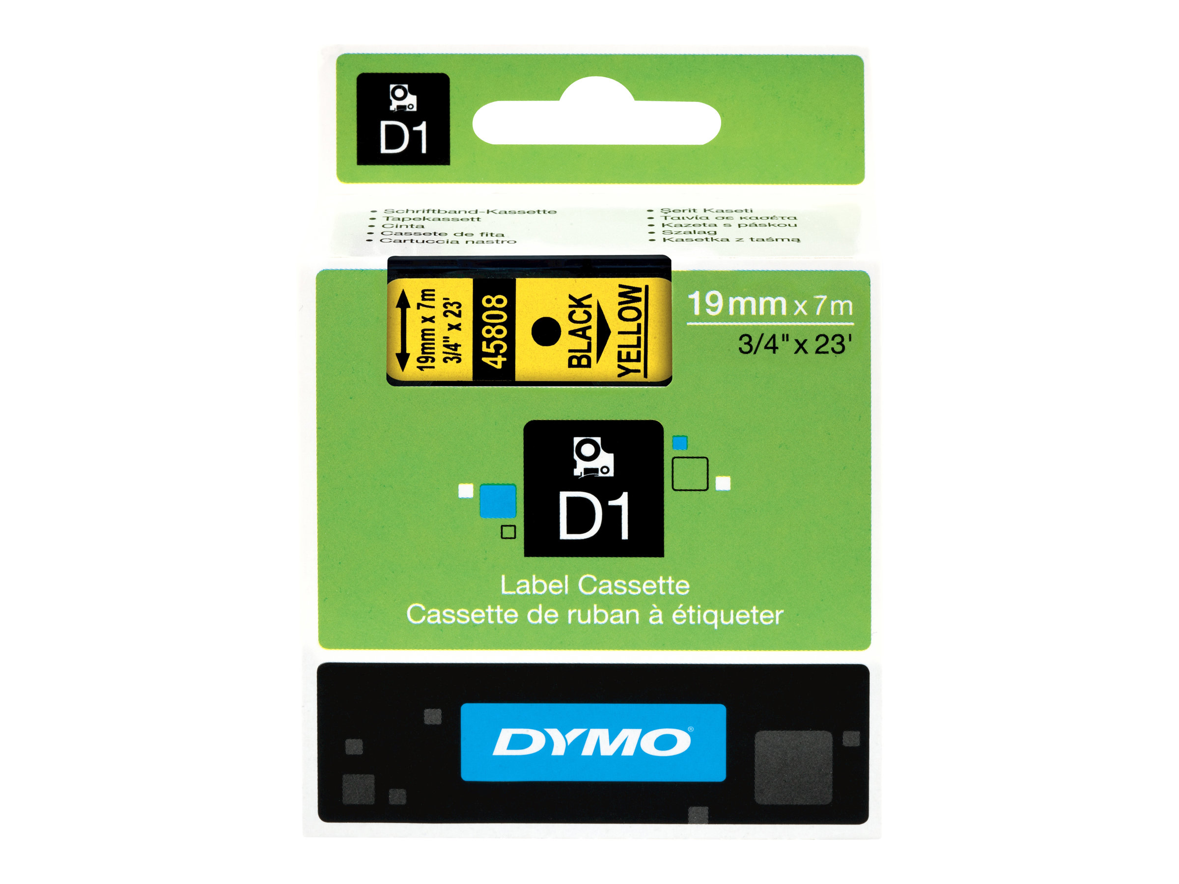 DYMO Schriftband D1 S0720880, 19 mm schwarz auf gelb DYMO Schriftband D1 S0720880, 19 mm schwarz auf gelb