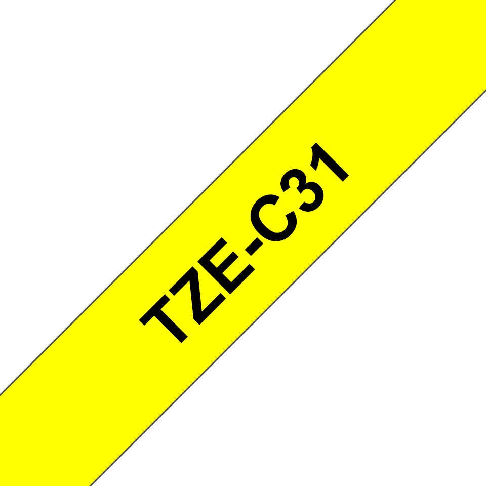 brother Schriftband TZeC31 TZEC31, 12 mm, schwarz auf gelb, 1 St