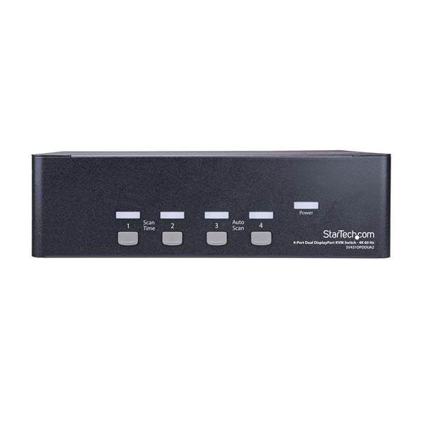 STARTECHCOM 4 Port Dual DisplayPort KVM Switch DisplayPort 12 KVM 4K 60Hz DisplayPort Switch USB KVM Switch