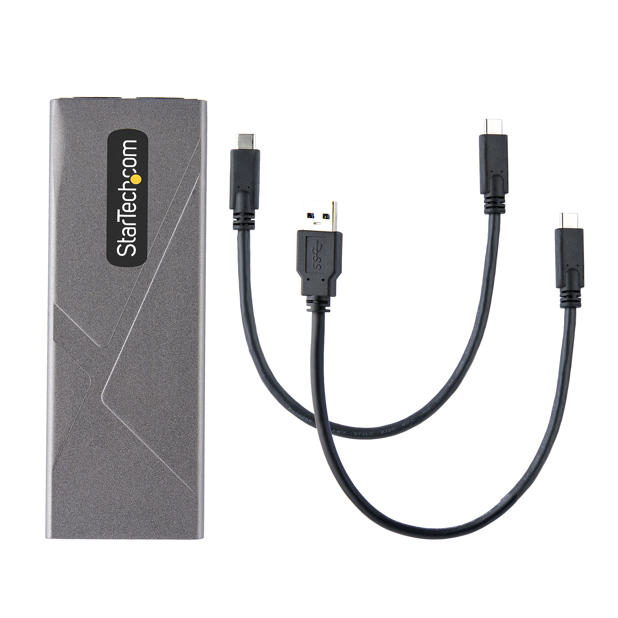 STARTECHCOM USBC 10Gbps to M2 NVMe or M2 SATA SSD Enclosure Toolfree M2 PCIeSATA SSD Aluminum Enclosure USBC USBA