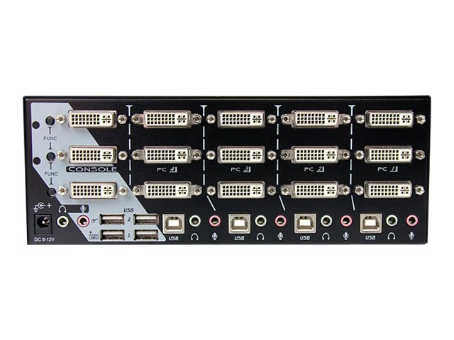 STARTECH.COM 4 Port Dreifach Monitor DVI USB KVM Switch mit Audio und USB 2.0 Hub - Tripel Monitor KVM Umschalter