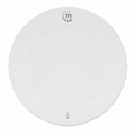 MANHATTAN Kabelloses Induktionsladegerät 5 W Qizertifizierter Wireless Charger sichere Ladung mit 5 W 5 V1 A rundes Ladepad weiss