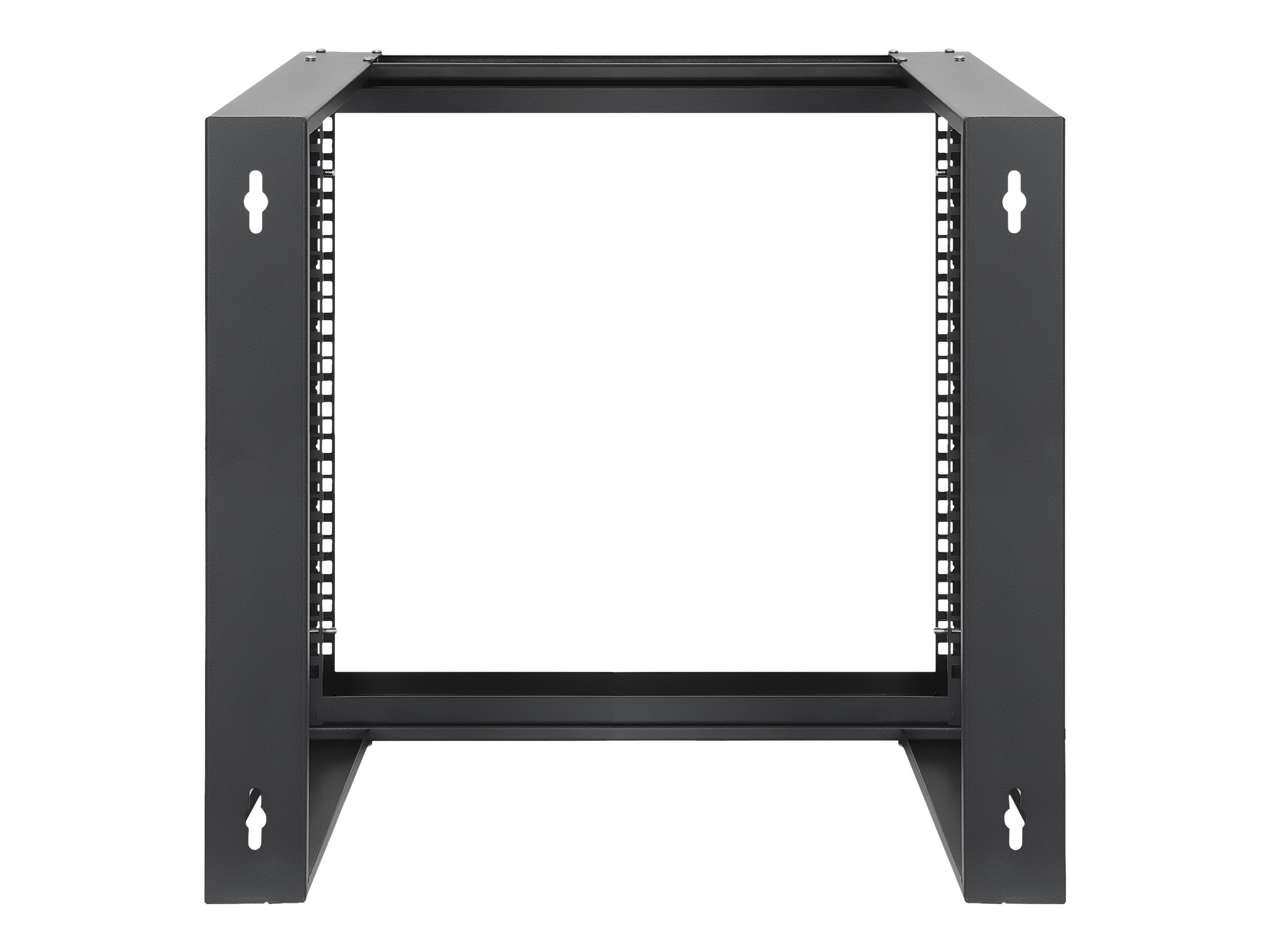 INTELLINET 48,3cm 19Z Laborgestell zur Wandmontage 2 Tragschienen 9 HE Offener Schwenkrahmen 450 mm Tiefe Flatpack schwarz RAL 9004