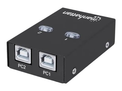MANHATTAN 2-Port USB 2.0-Umschalter Zum Teilen eines USB-Geraetes Umschalten per Tastaturkuerzel oder per Tastendruck am Geraet