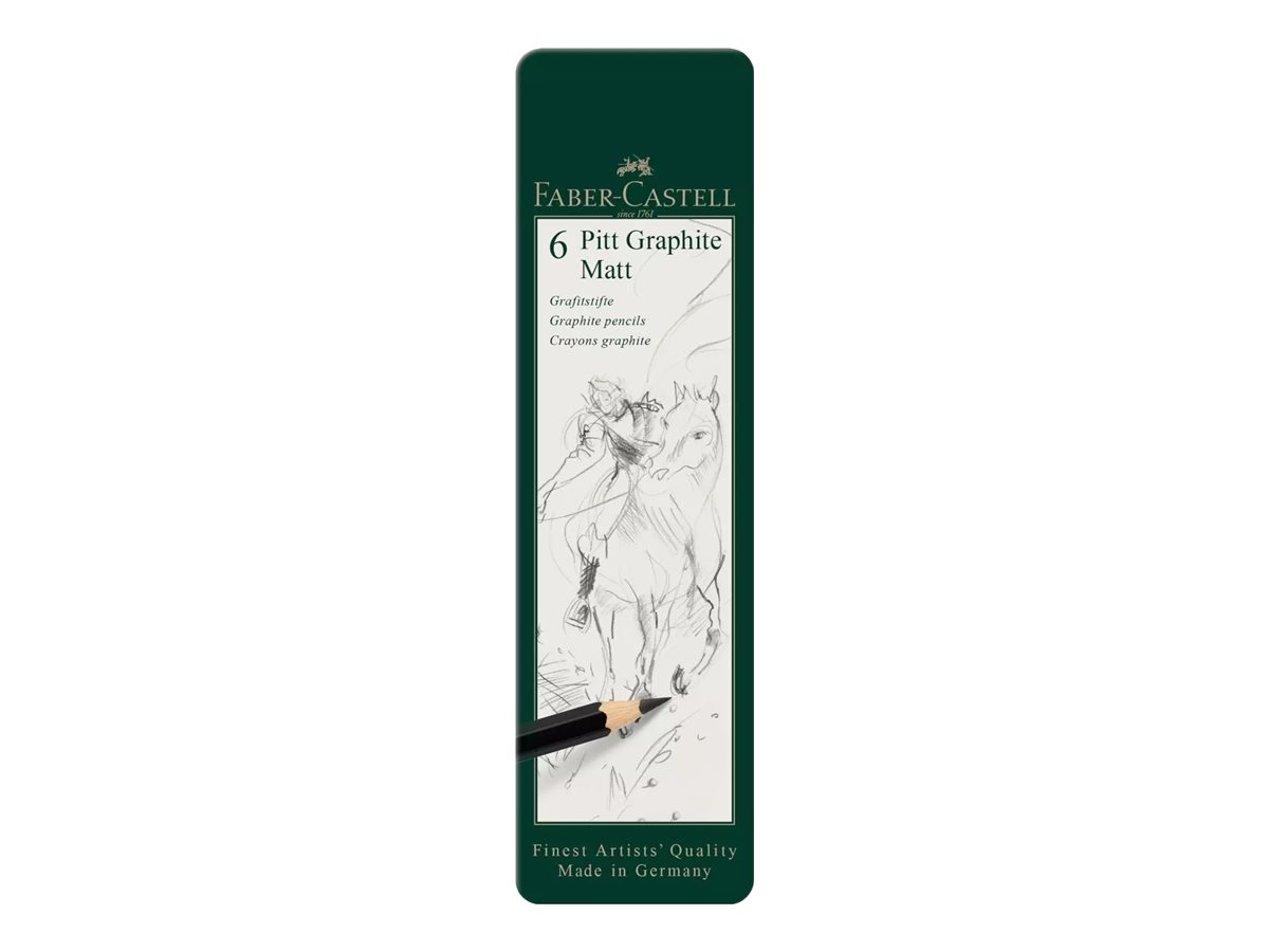 FABER-CASTELL Pitt Graphite Matt Graphitstifte schwarz, 6 St. FABER-CASTELL Pitt Graphite Matt Graphitstifte schwarz, 6 St.