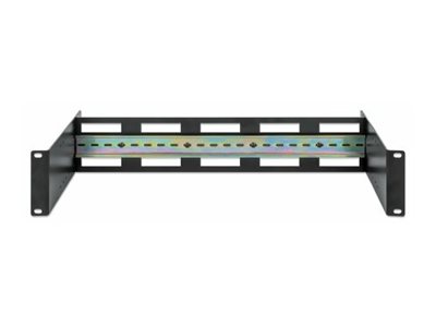 INTELLIENT Tiefenverstellbarer 48,26cm 19Zoll DINHutschienenträger 2HE variable Schienentiefe von 48 bis 174mm Aluminium schwarz