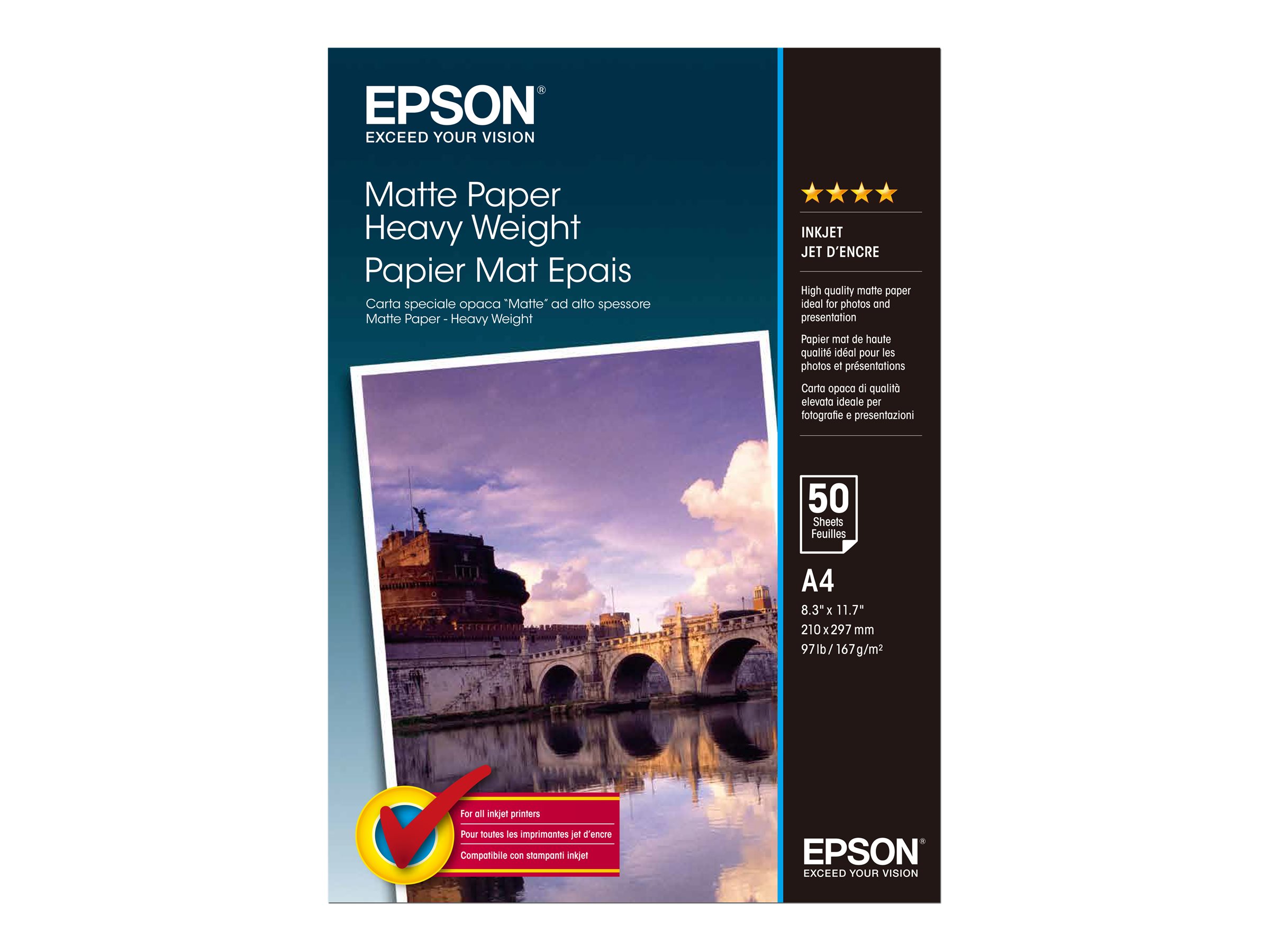 EPSON Fotopapier S041256 DIN A4 matt 167 g/qm 50 Blatt