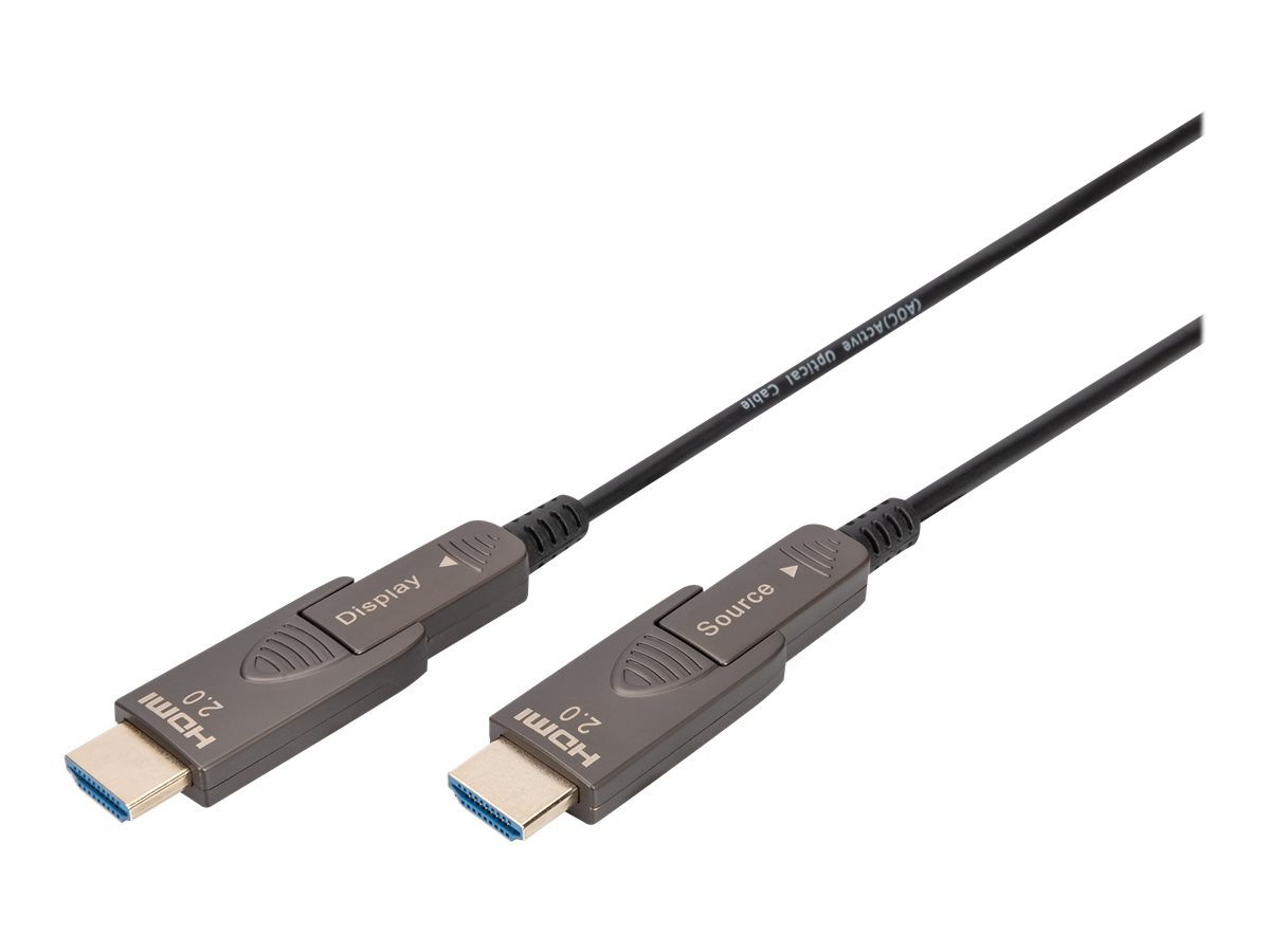DIGITUS 4K - HDMI® AOC Hybrid Glasfaserkabel mit abn. Stecker