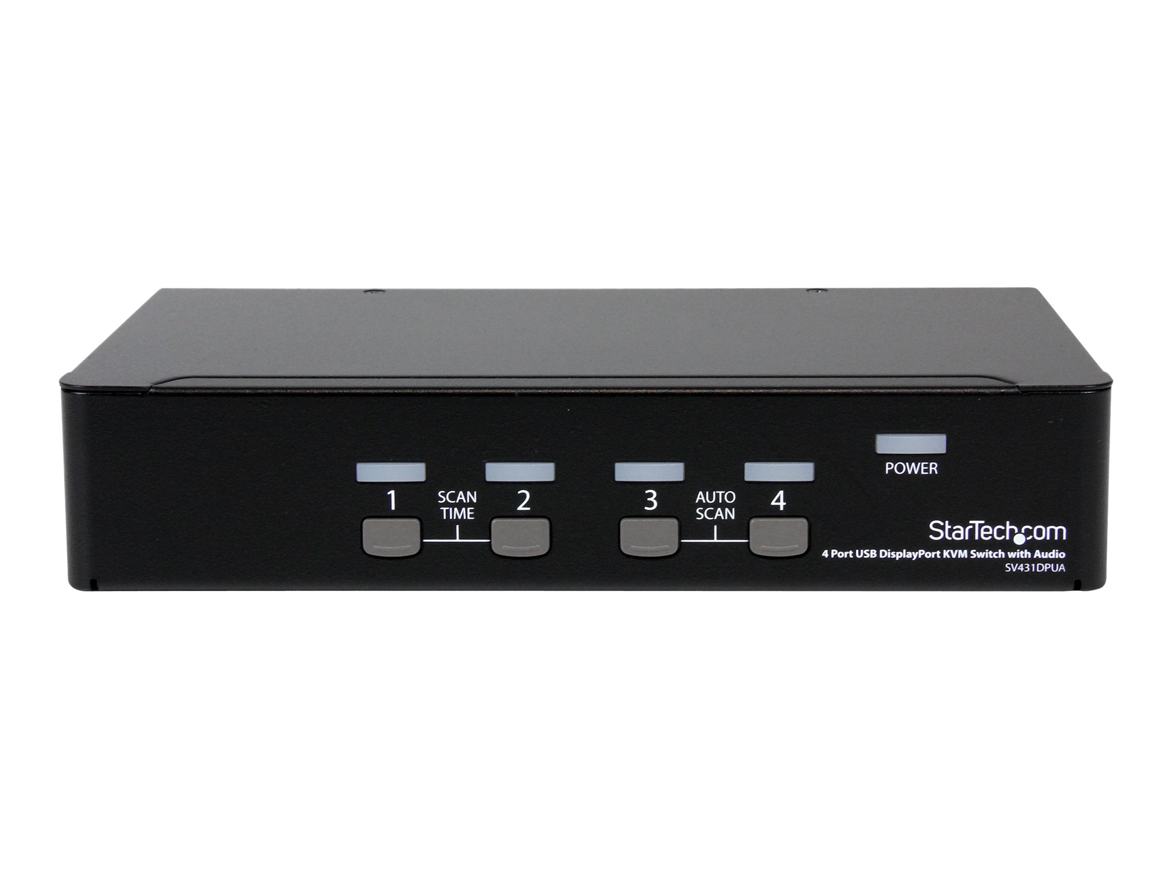 StarTech.com 4 Port DisplayPort USB KVM Switch mit Audio - DisplayPort Desktop KVM Umschalter mit USB Hub - 4xUSB Buchse 4xDP Buchse - KVM-/Audio-/USB-Switch - 4 Anschlüsse