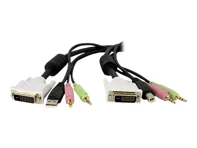 STARTECH.COM 4,5 m 4-in-1 USB Dual Link DVI-D KVM-Switchkabel mit Audio und Mikrofon