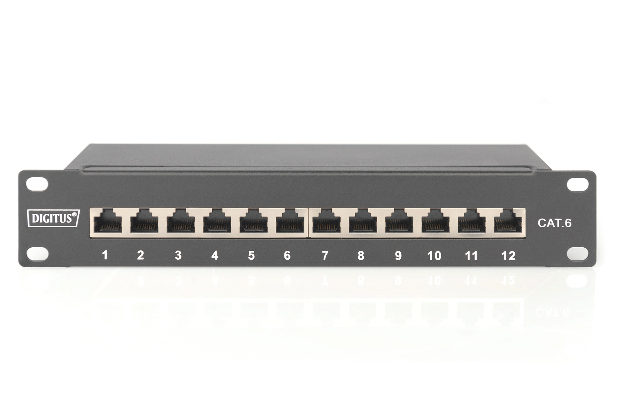 DIGITUS Cat.6 Klasse E Patchpanel geschirmt 12-Port RJ45