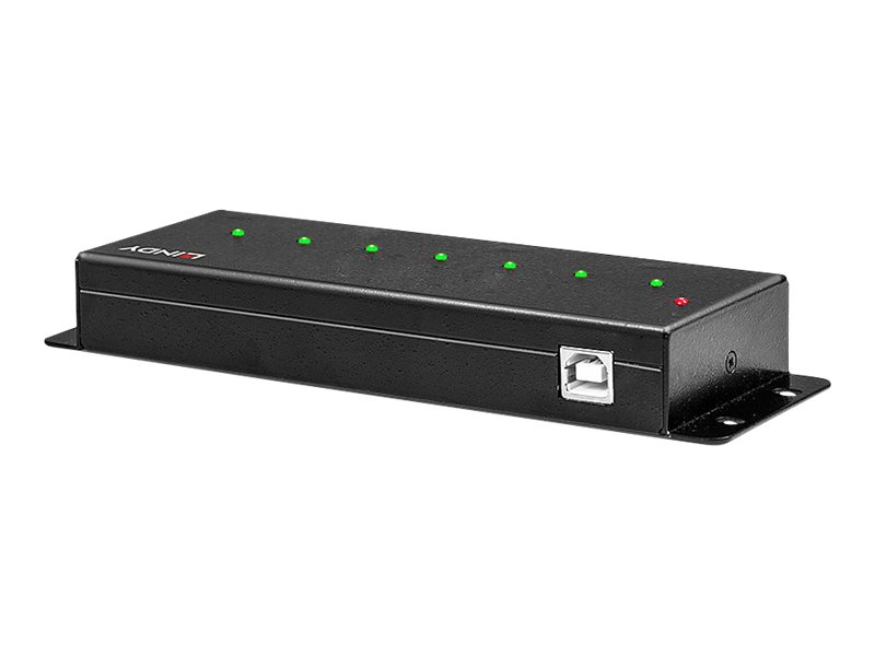 LINDY USB 2.0 Metall Hub 7 Port mit Euro-Netzteil